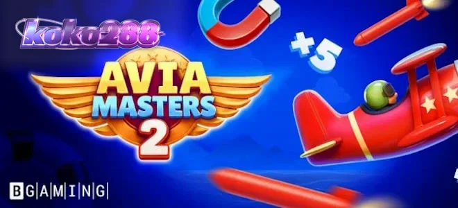 Tampilan visual permainan slot Aviamasters 2 dengan tema penerbangan